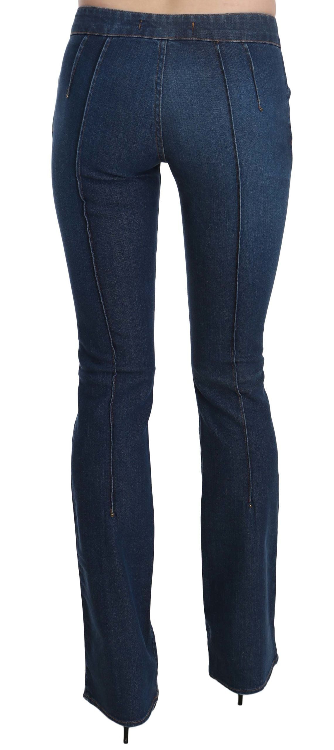 Just Cavalli Blue Low Waist Boot Cut Denim Pants Women's Jeans