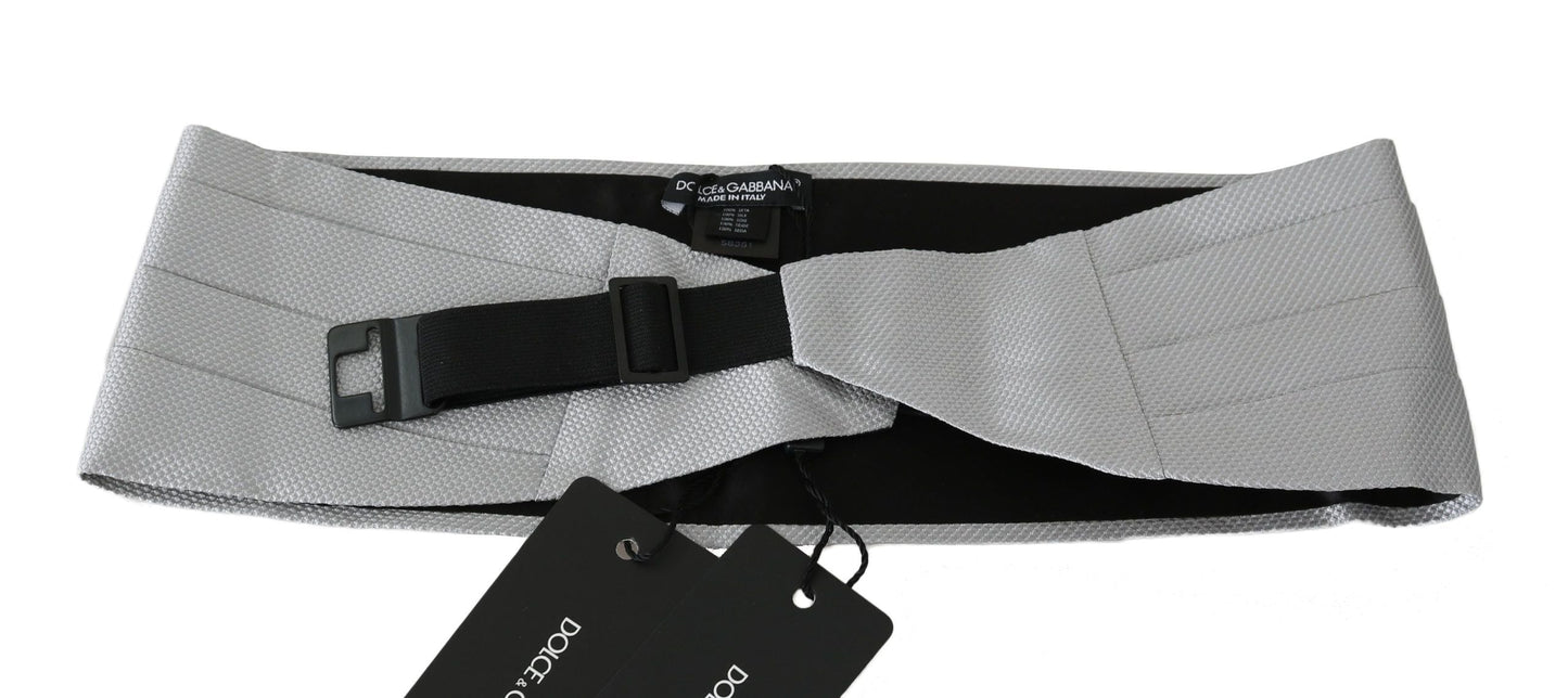 Dolce & Gabbana Gray Men Waist Belt 100% Silk Men's Cummerbund