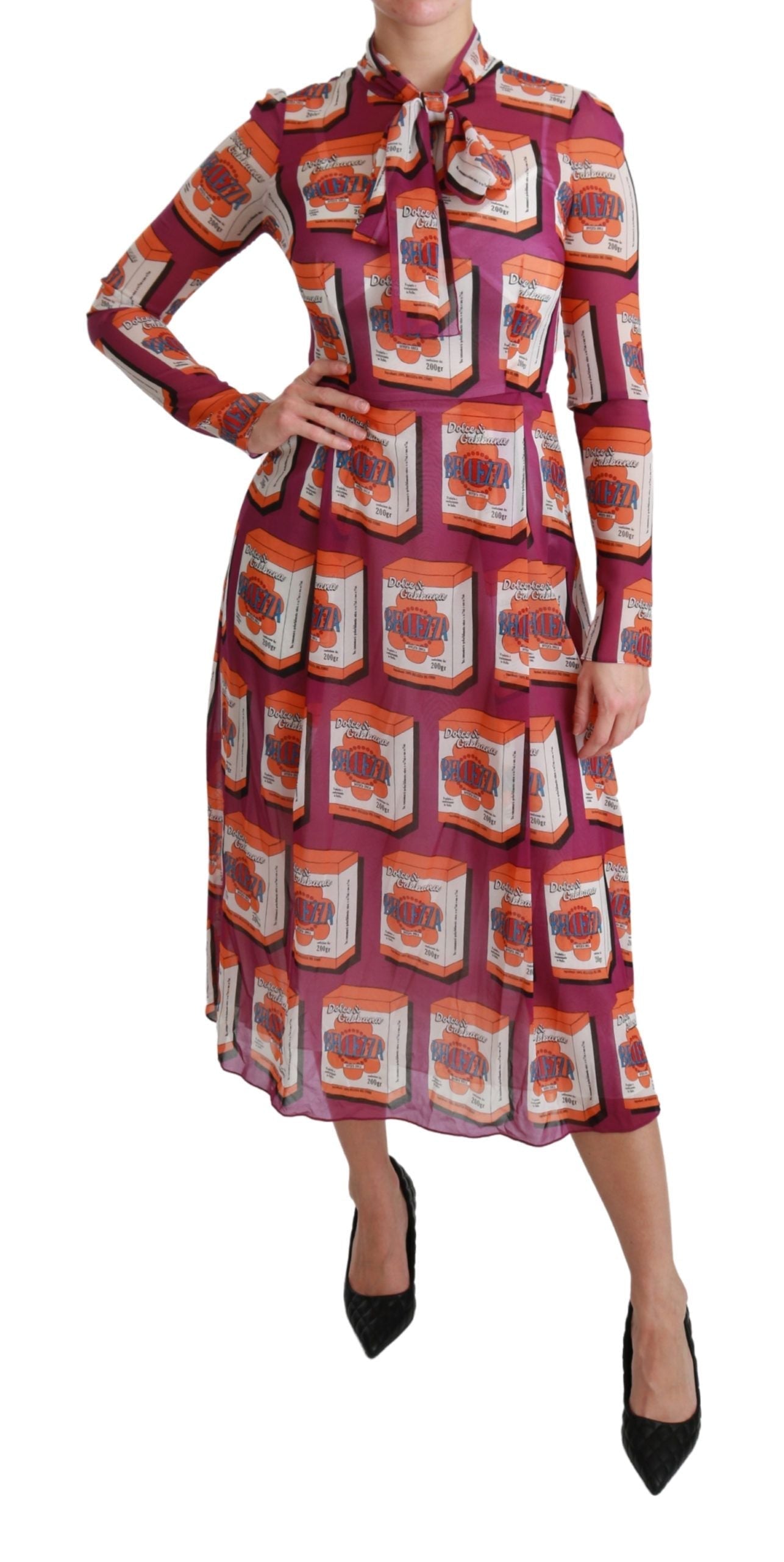 Dolce & Gabbana Purple Silk Bellezza A-Line Gown Women's Dress
