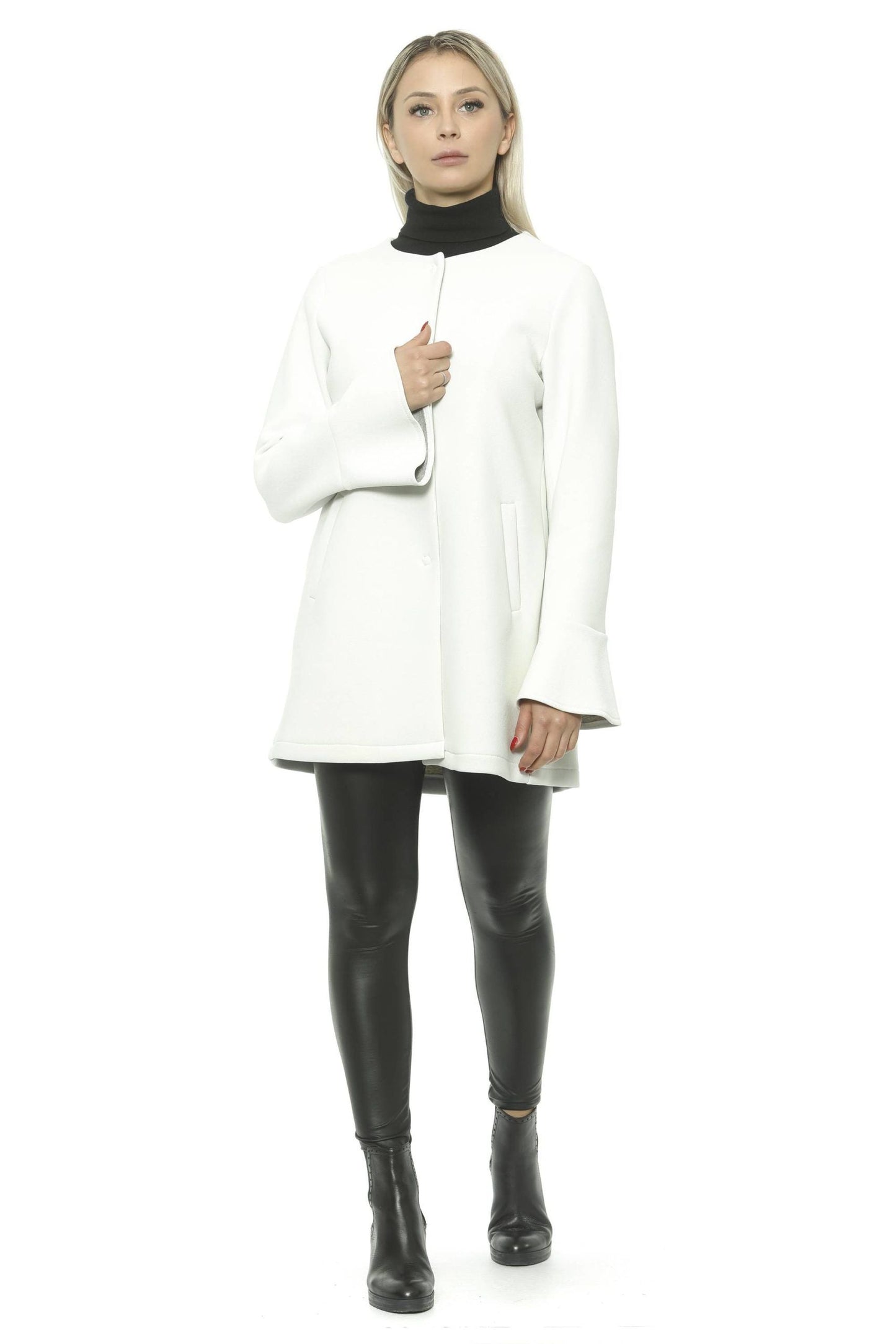 19V69 Italia White Neoprene Jacket & Women's Coat