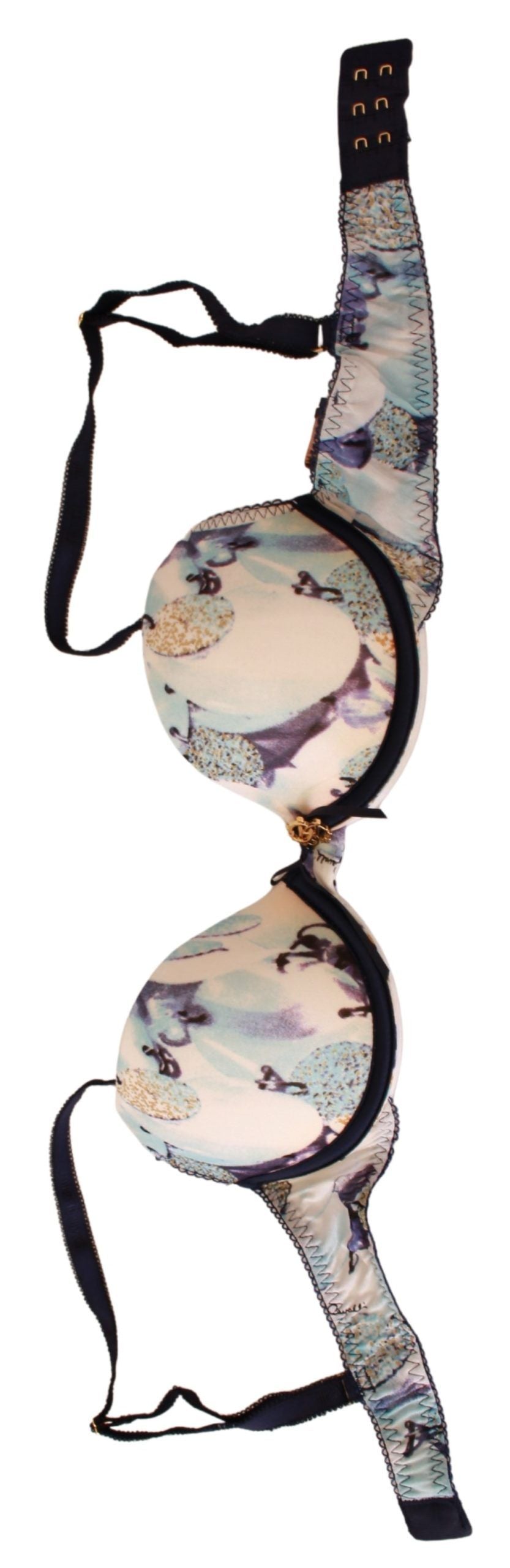 Roberto Cavalli Blue Printed Nylon Reggiseno Bra Women's Underwear