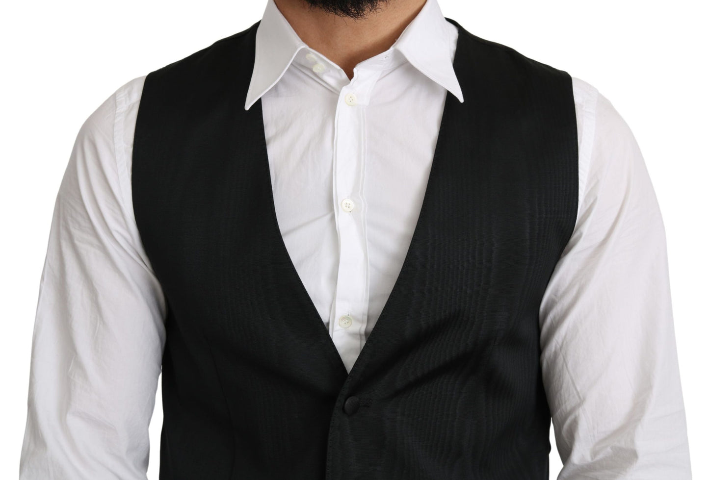 Dolce & Gabbana Gray 100% Silk Formal Coat Men's Vest