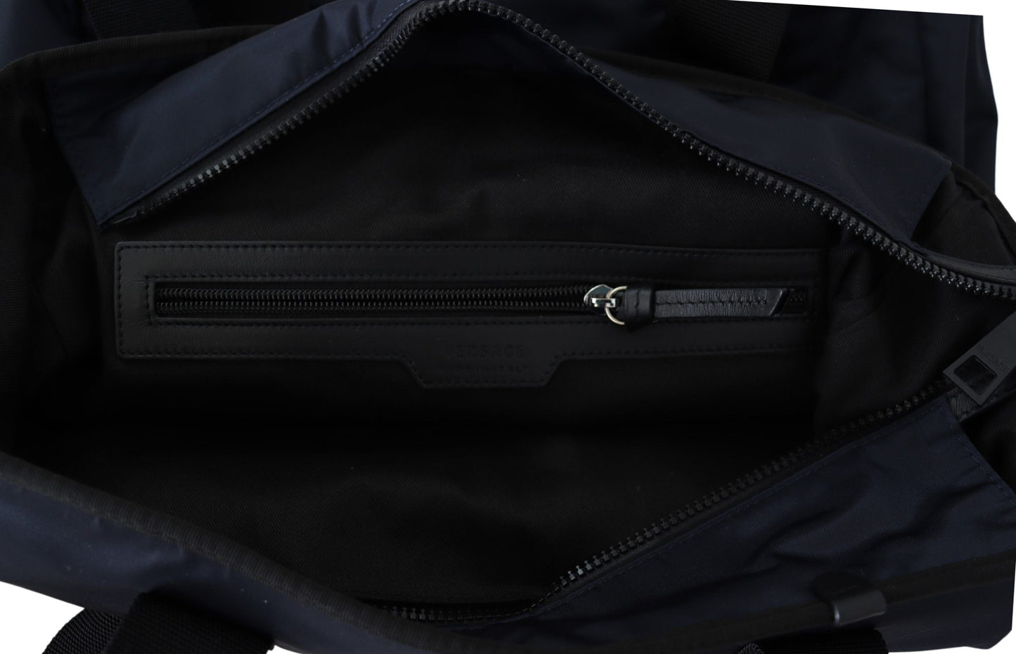 Versace Blue Nylon Tote Men's Bag