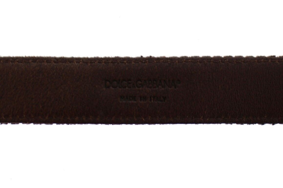 Dolce & Gabbana Brown Leather Logo Cintura G��rtel Men's Belt