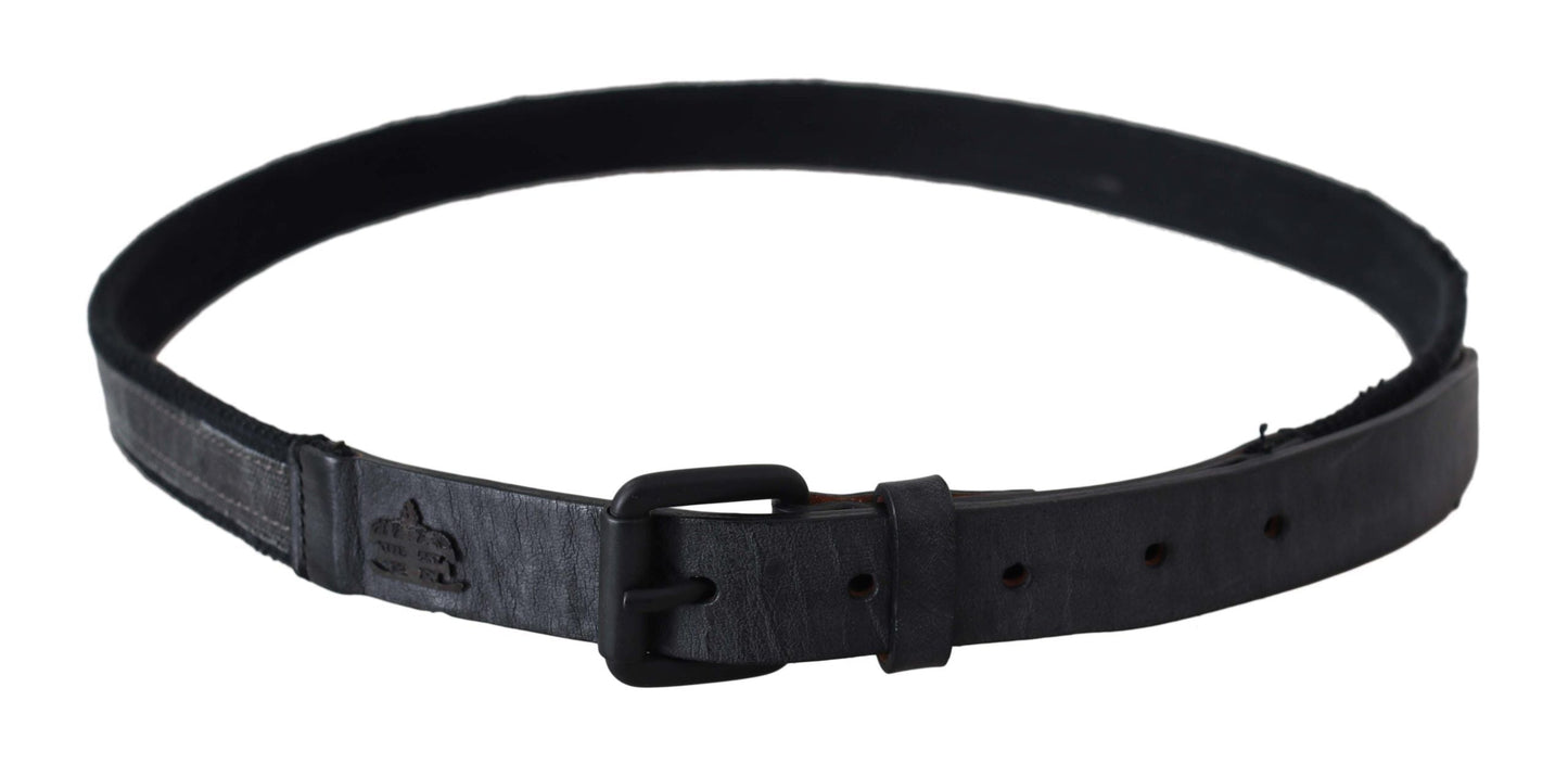 Ermanno Scervino Black Leather Logo Buckle Women's Waist