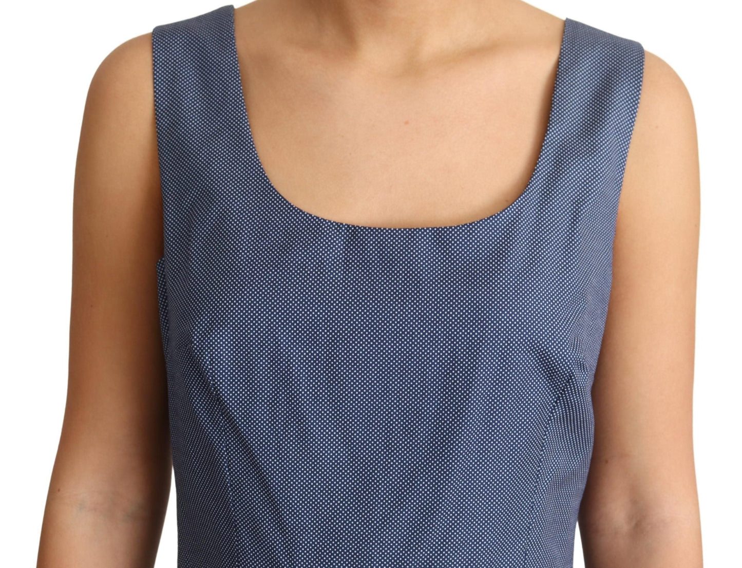 Dolce & Gabbana Blue Polka Cotton A-Line Stretch Women's Dress