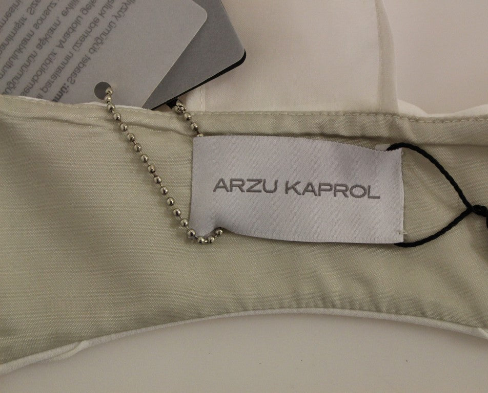 Arzu Kaprol White Lashes Open Back Vest Women's Jacket
