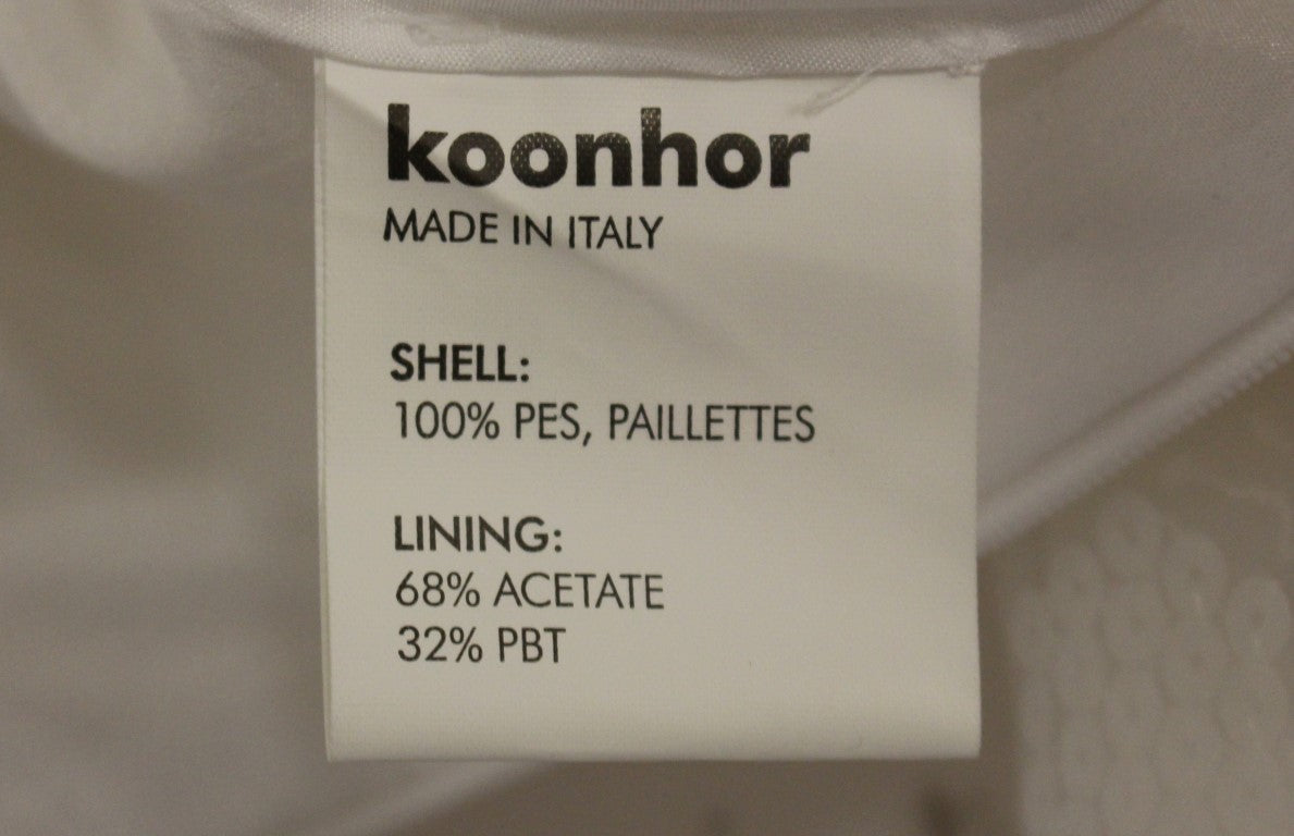 Koonhor White Sequined Straight Pencil Women's Skirt