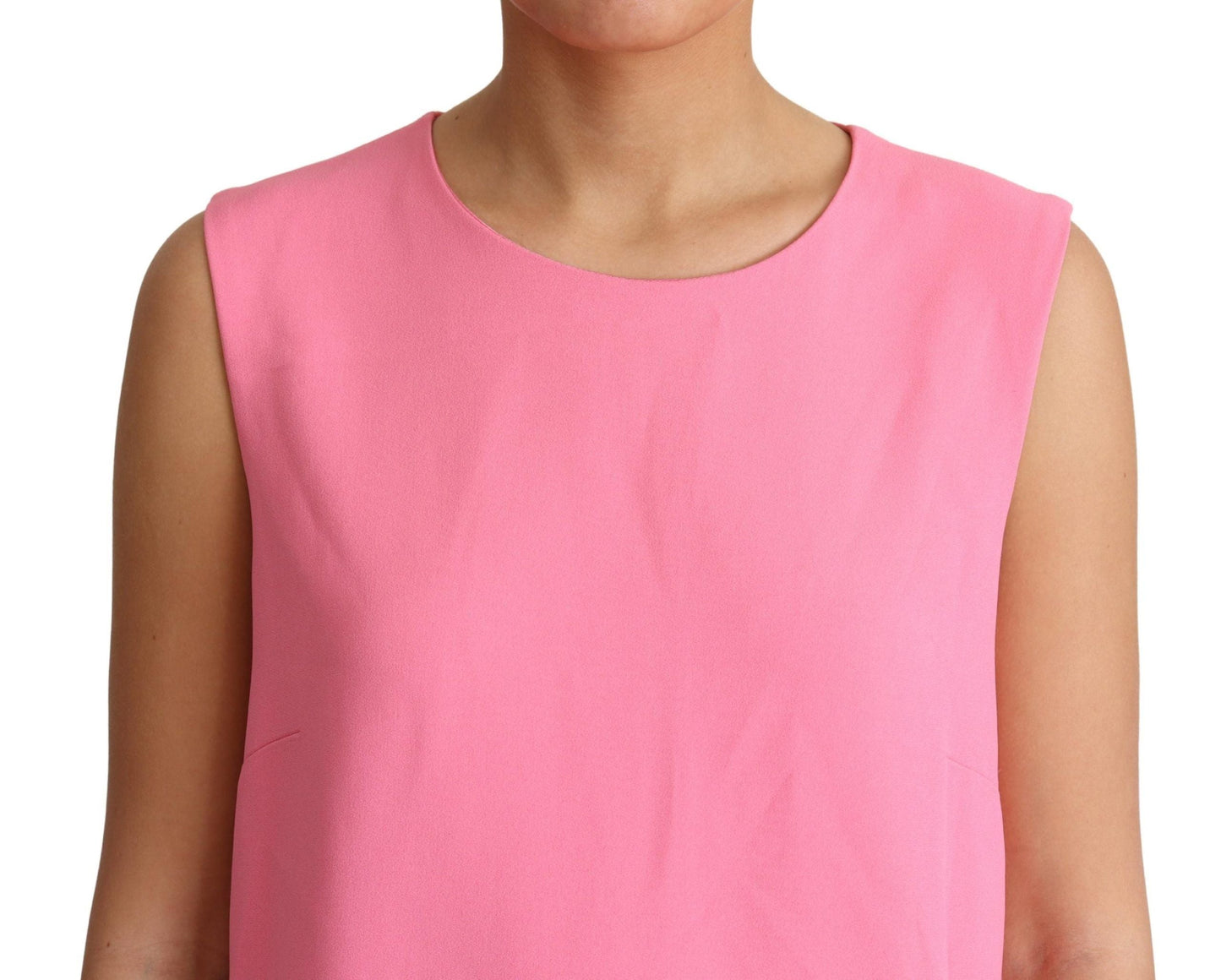 Dolce & Gabbana Pink Shift Sleeveless Knee Length Women's Dress