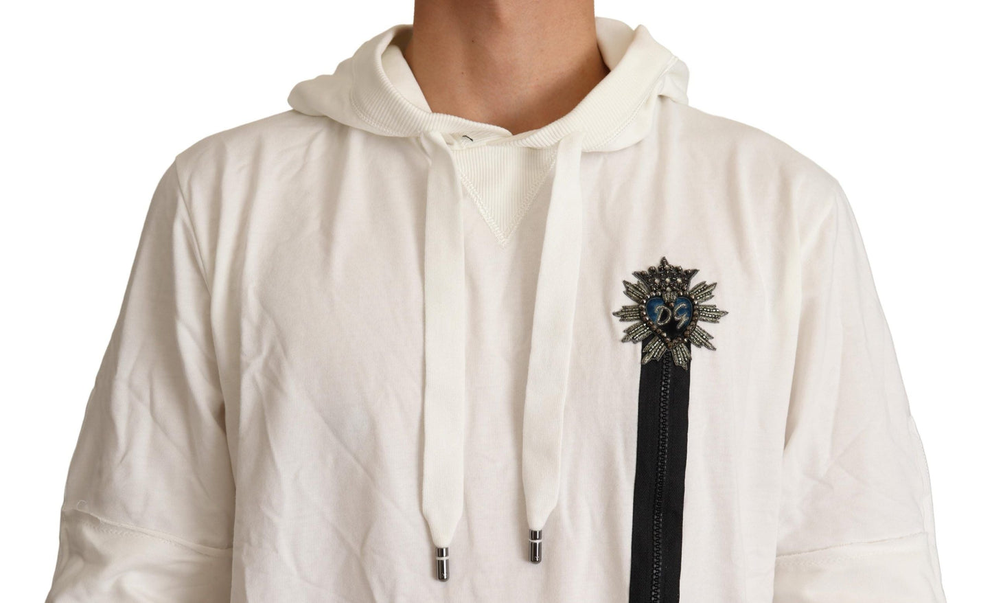 Dolce & Gabbana White Hooded Limited Edition Men's Sweater
