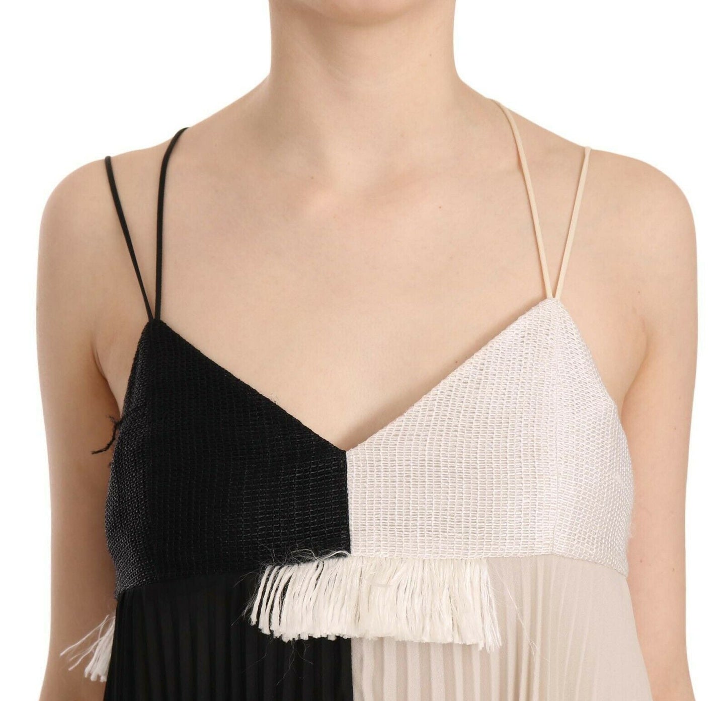 PINKO Black and White Mini Sleeve less A-line Princess Women's Dress