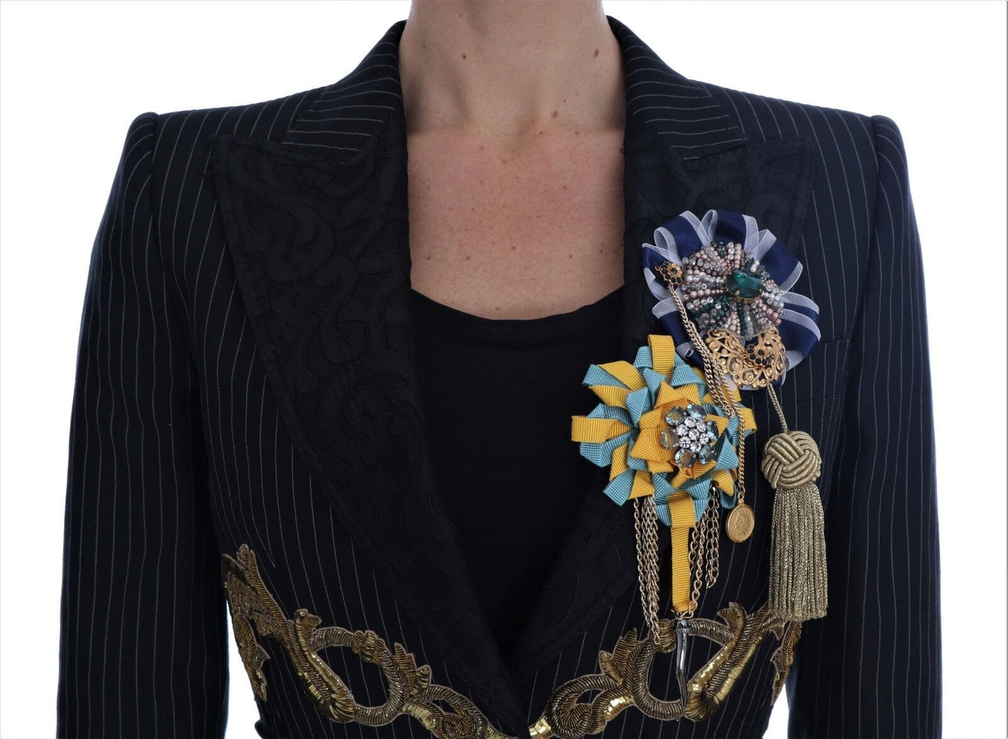 Dolce & Gabbana Black Crystal Fairy Tale Blazer Women's Jacket