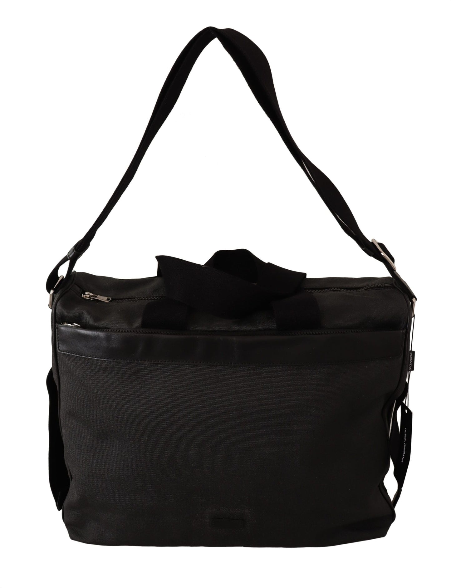 Dolce & Gabbana Black Denim Leather Shoulder Strap Messenger Men's Bag