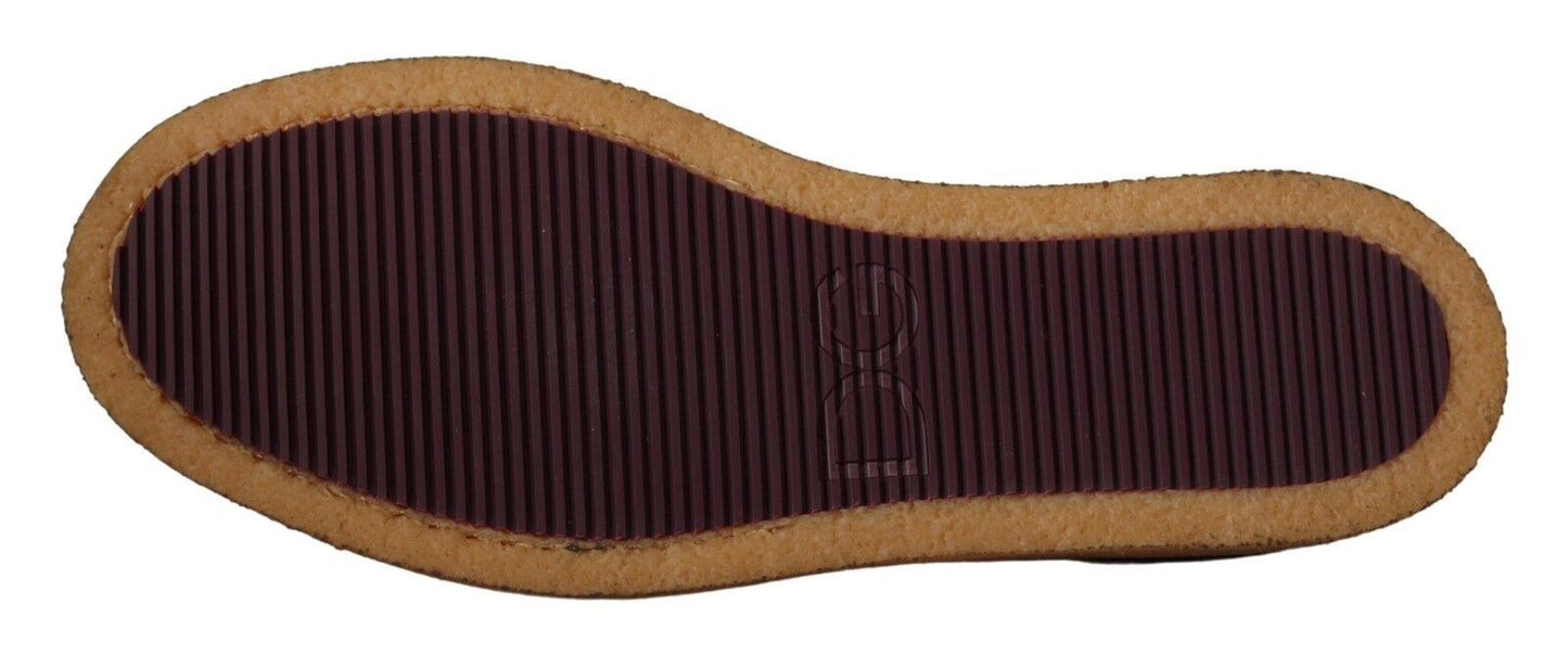 Dolce & Gabbana Brown Suede Leather Slip On Flats Moccasin Men's Shoes