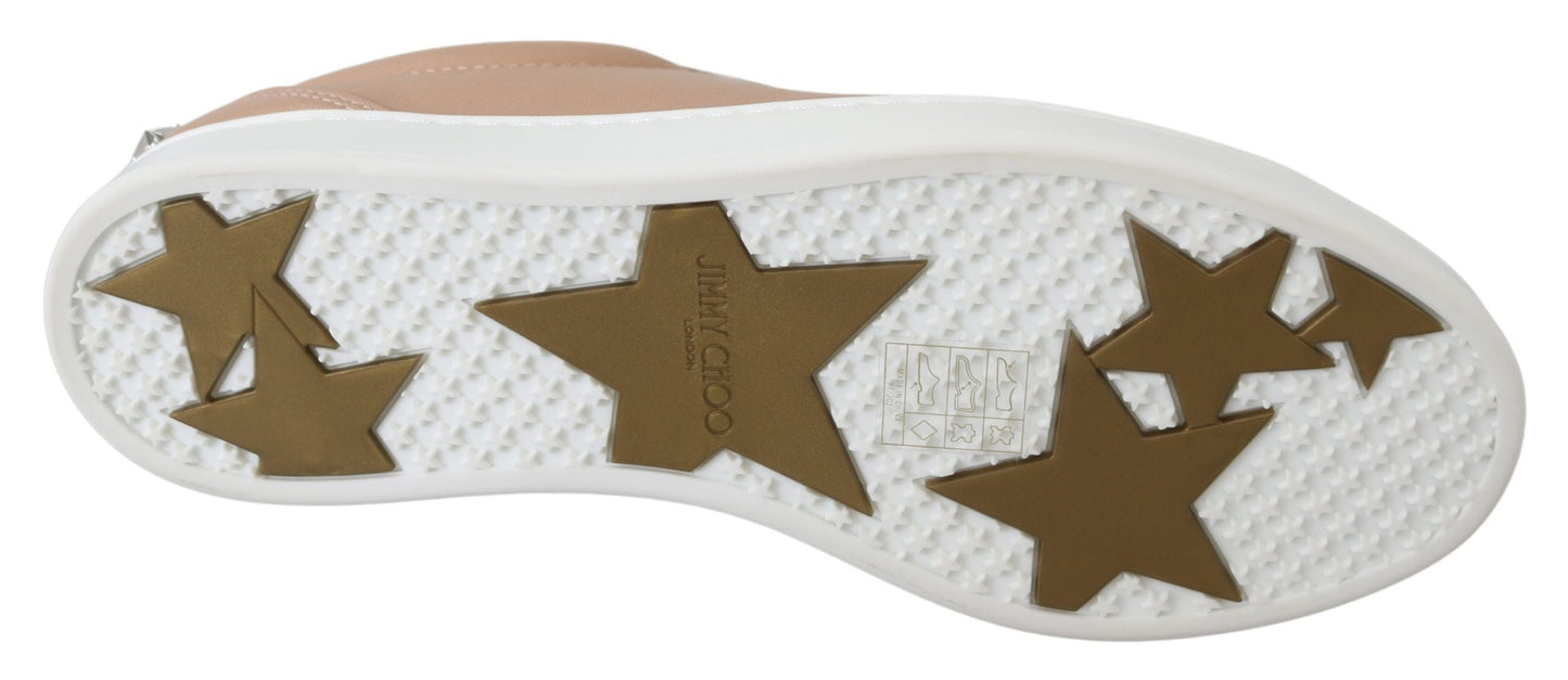 Jimmy Choo Powder Pink Leather Cash Women's Sneakers