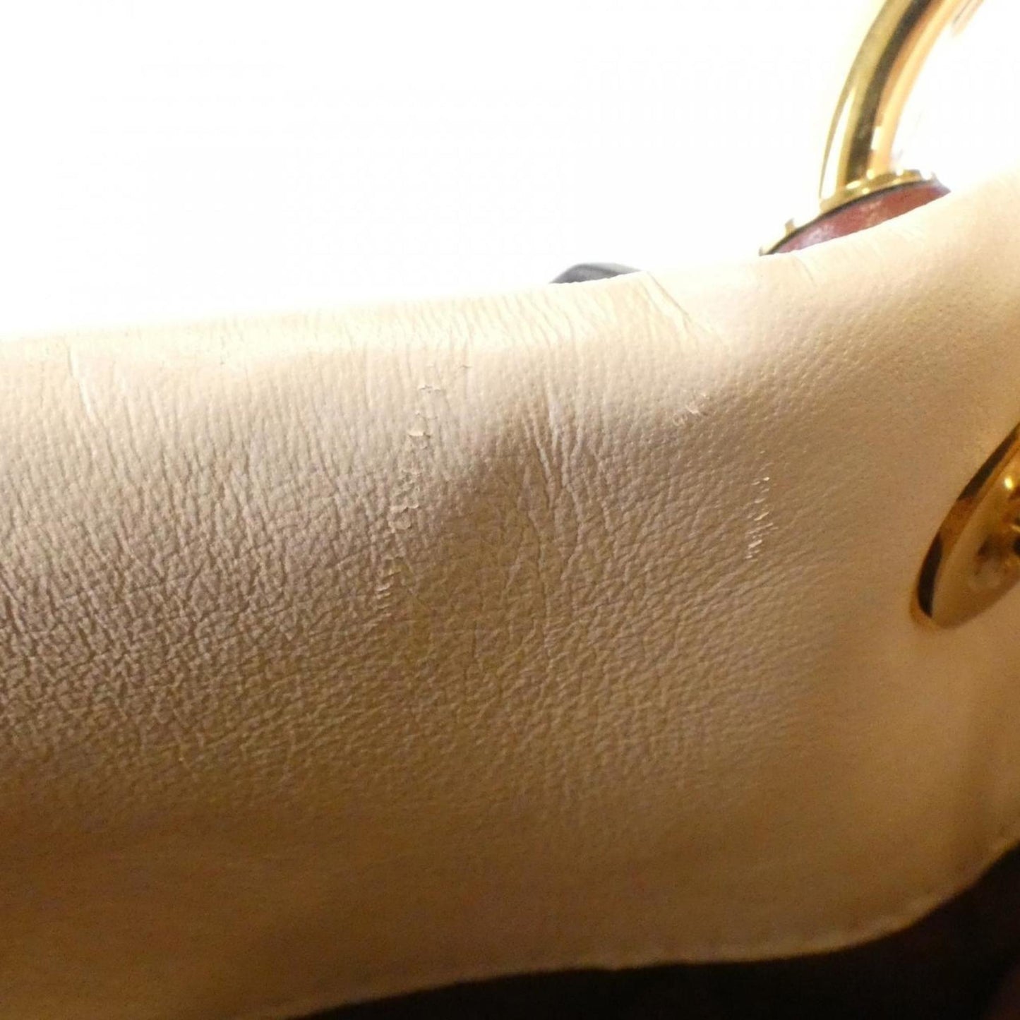 Louis Vuitton Cream Marron Coated Canvas Shoulder Bag (Pre-Owned)