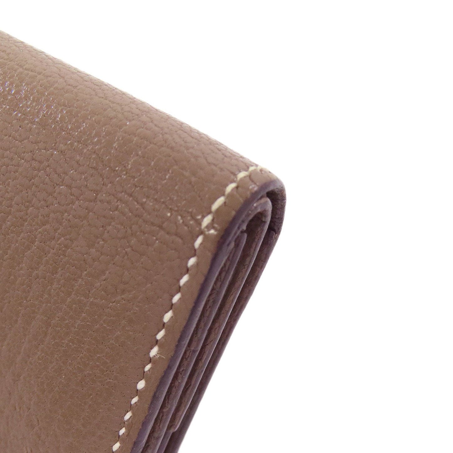 Hermes Etoupe Gray Chevre Leather Coin Purse/Coin Case (Pre-Owned)