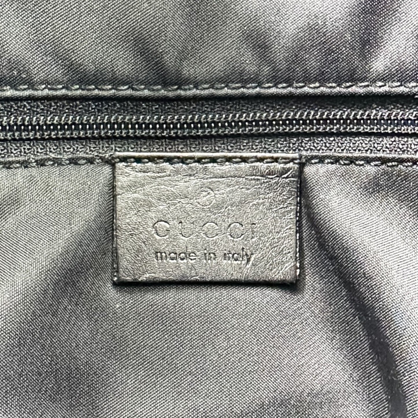 Gucci Black Leather Gg Canvas Handbag Shoulder Bag (Pre-Owned)