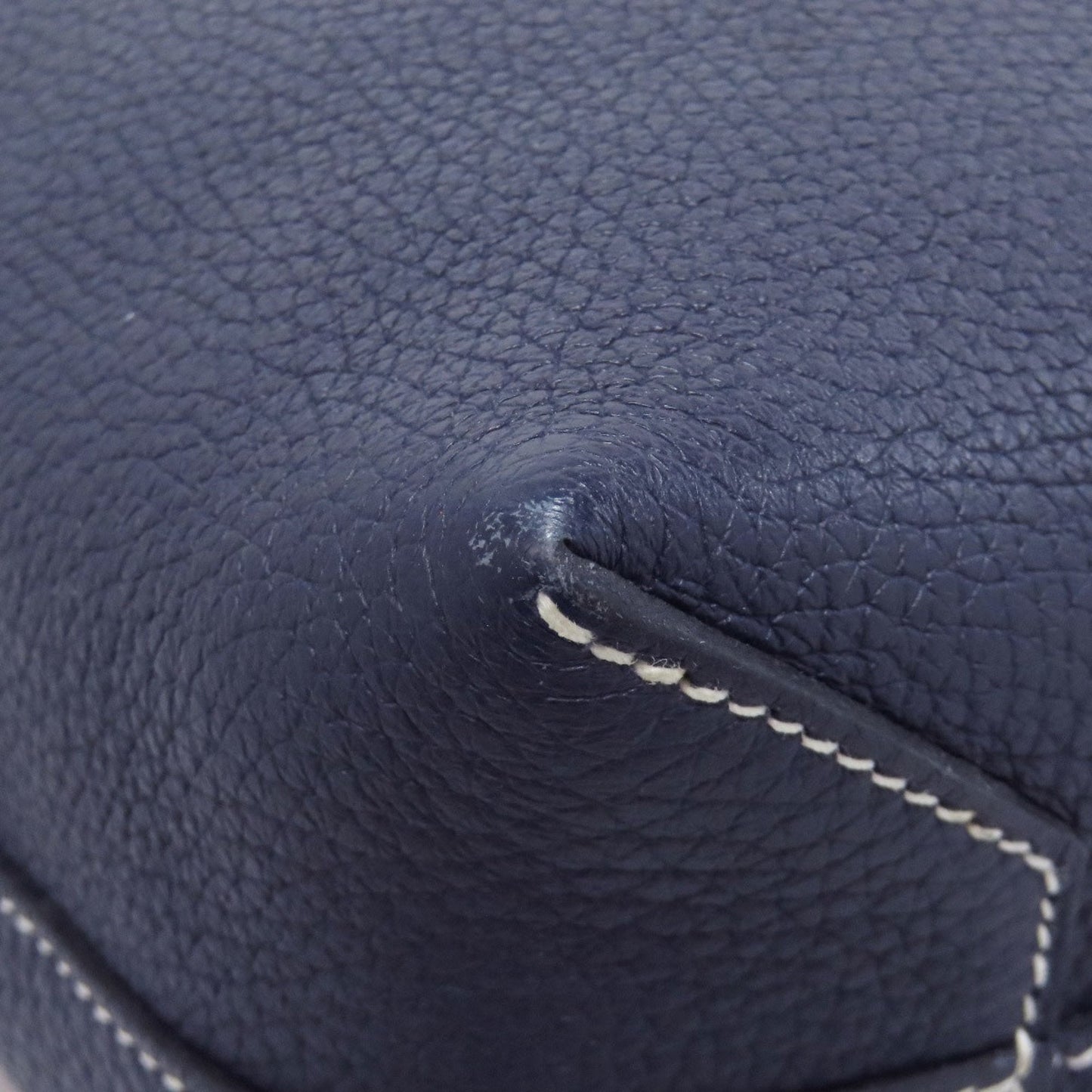 Hermes Navy Taurillon Clemence Leather Handbag (Pre-Owned)
