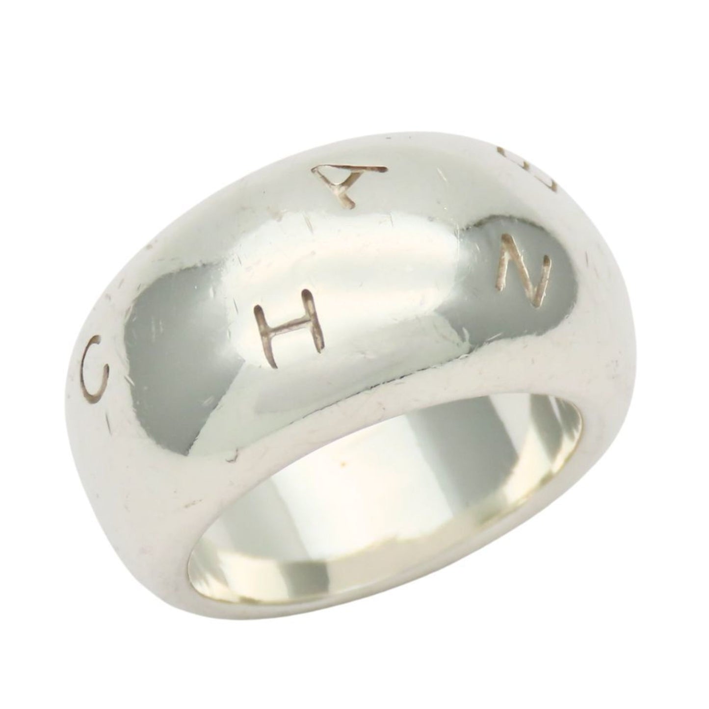 Chanel Silver Silver 925 Band Ring (Pre-Owned)