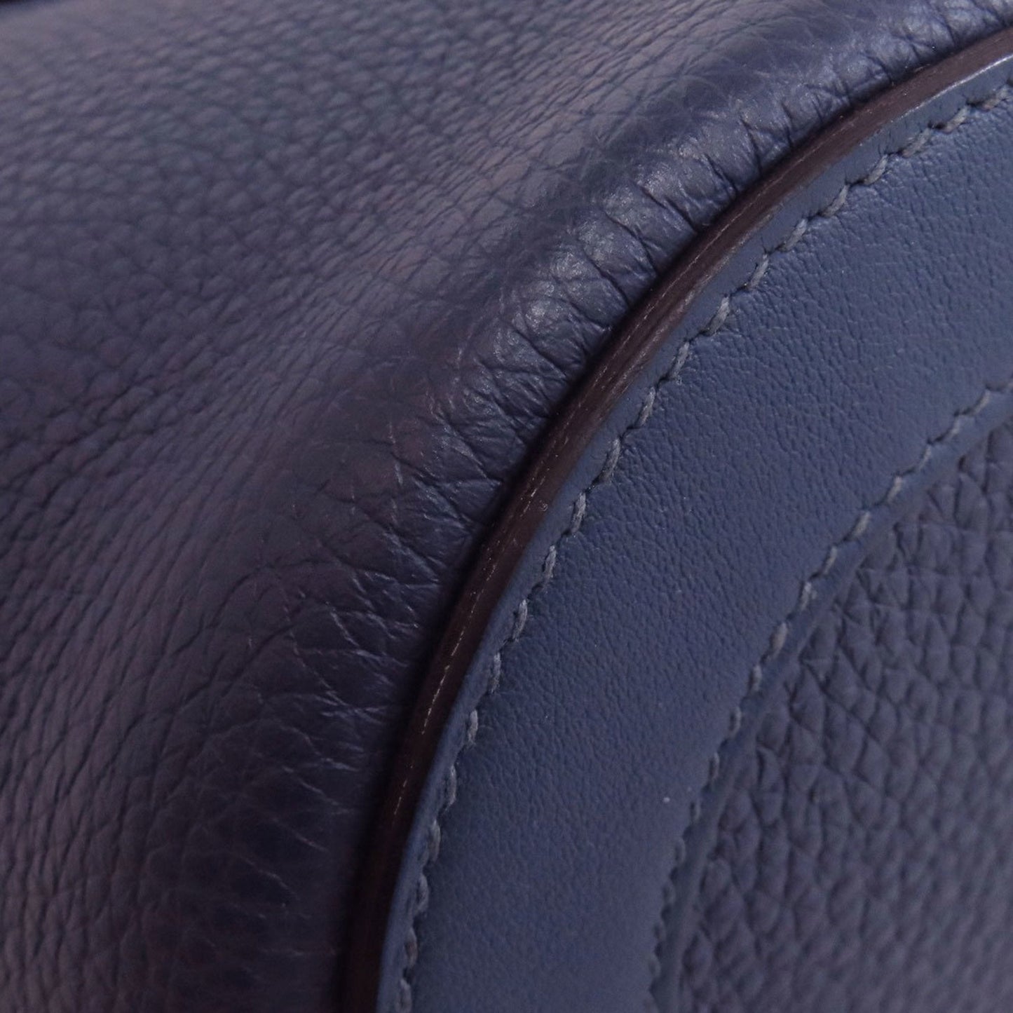 Hermes Navy Taurillon Clemence Leather Handbag (Pre-Owned)