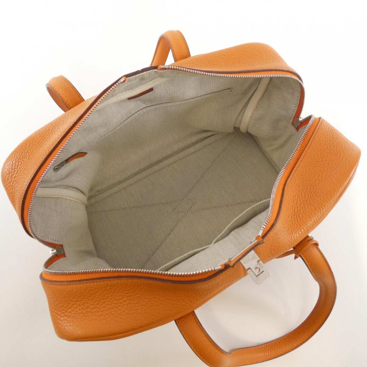 Hermes Orange Taurillon Clemence Leather Boston Bag (Pre-Owned)