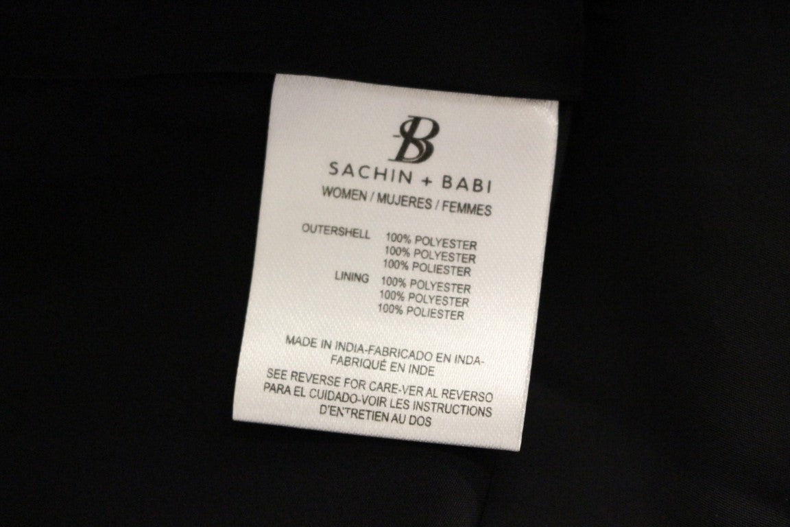 Sachin & Babi Black Silk Floral Pattern Shift Coctail Women's Dress