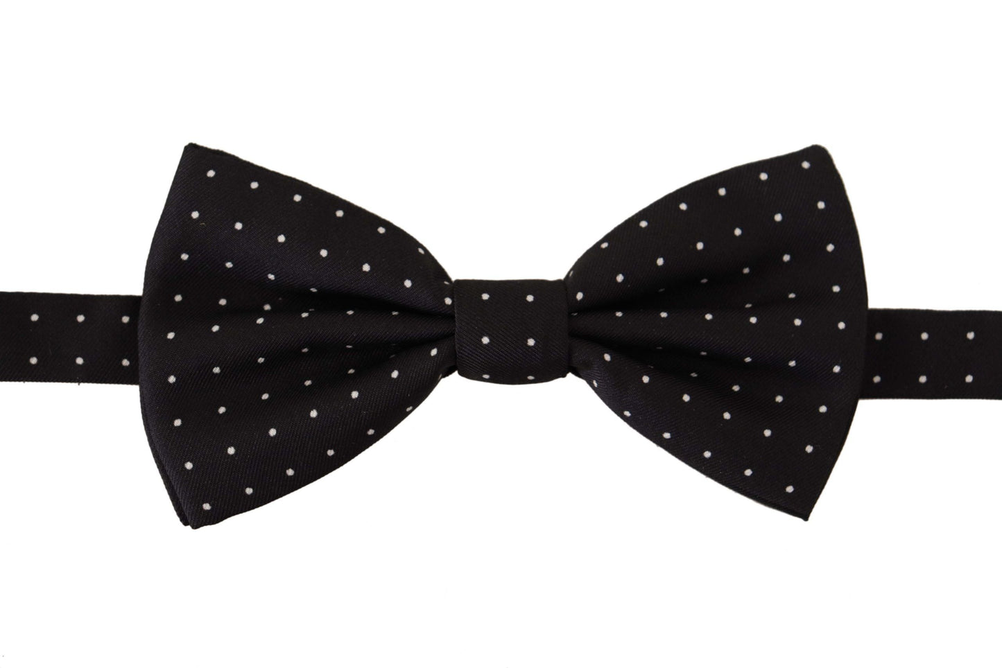Dolce & Gabbana Black White Polka Dot 100% Silk Neck Papillon Men's Tie