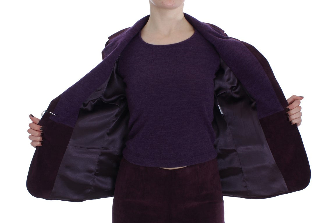 BENCIVENGA Purple Wool Suit T-Shirt Women's Set