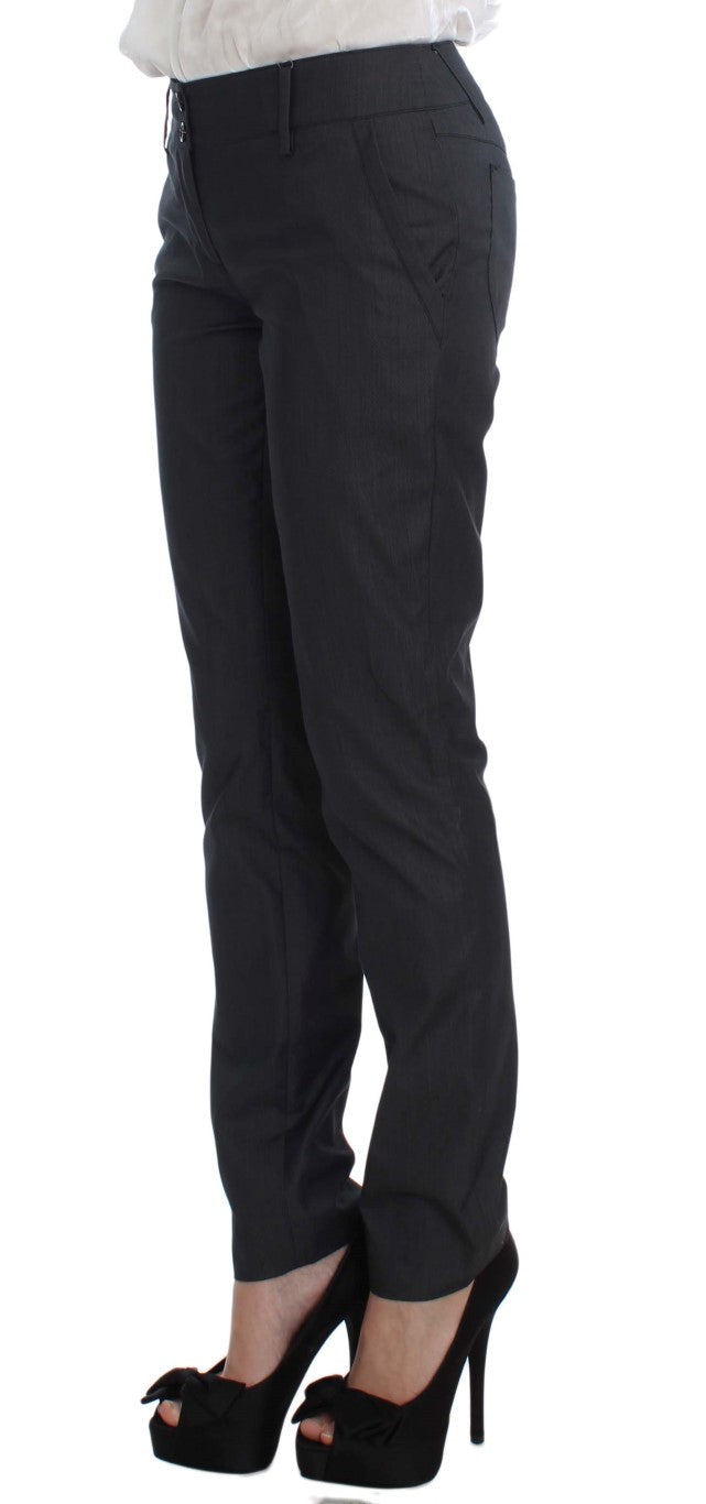 Exte Gray One Button Two Piece Women's Suit