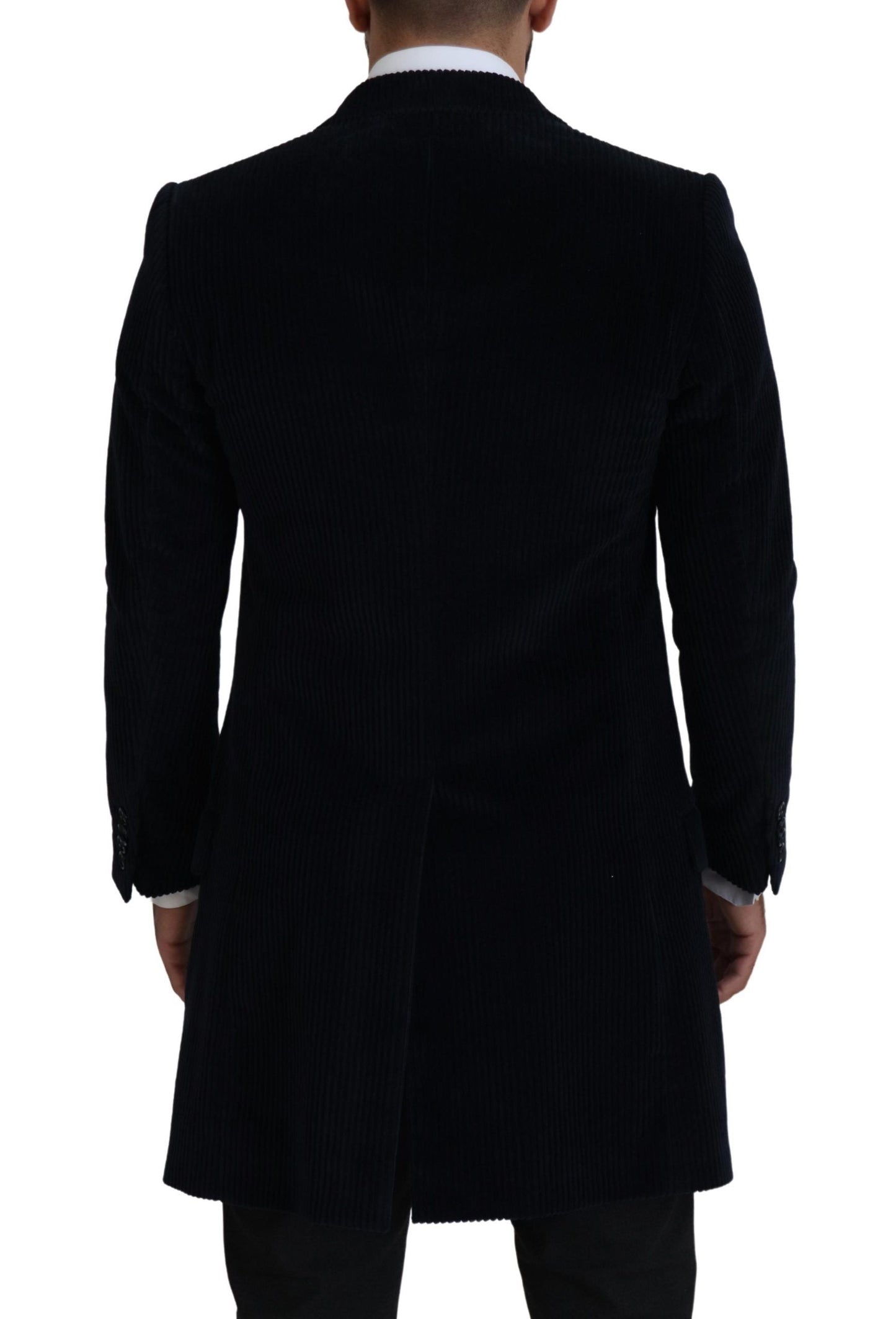 Dolce & Gabbana Black Cotton Cardigan Long Coat Men Men's Jacket