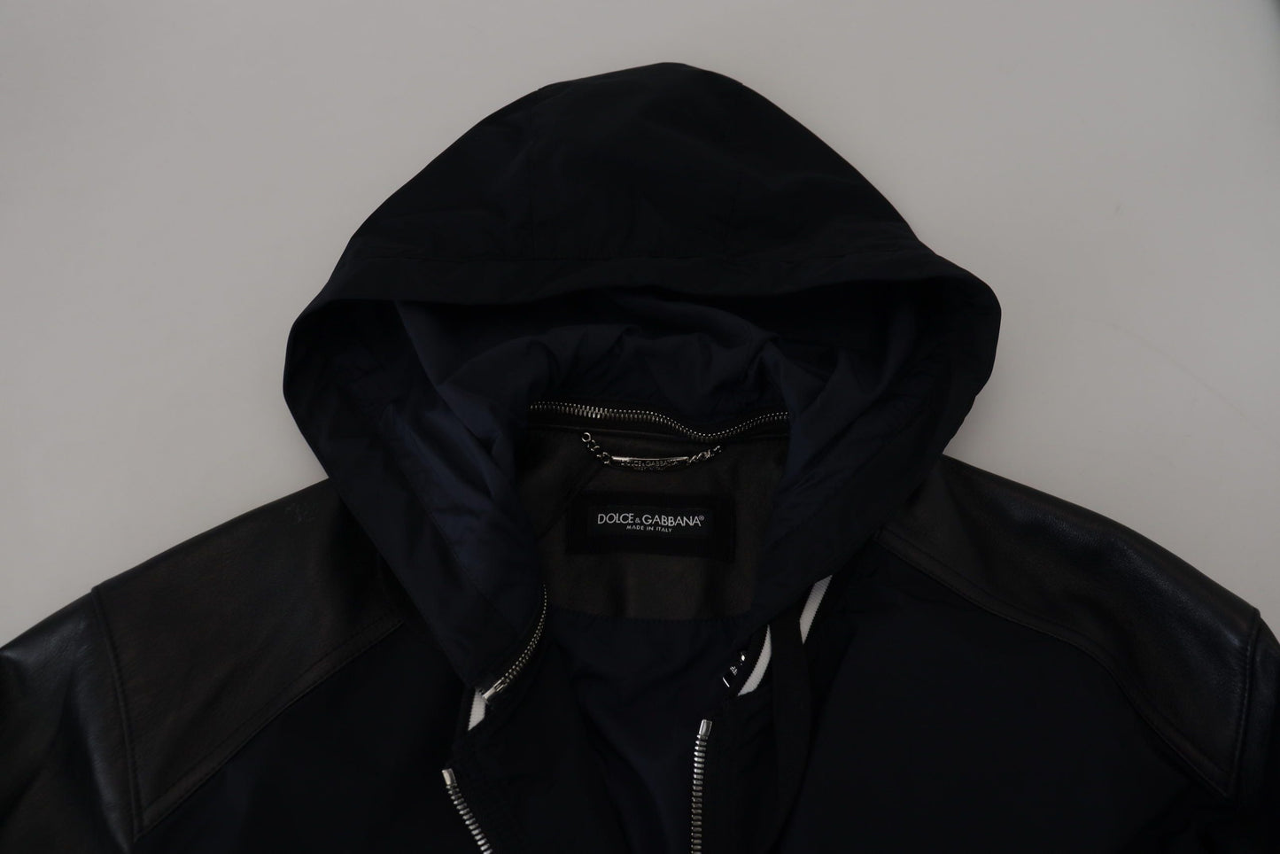 Dolce & Gabbana Black Polyester Hooded Blouson Coat Men's Jacket