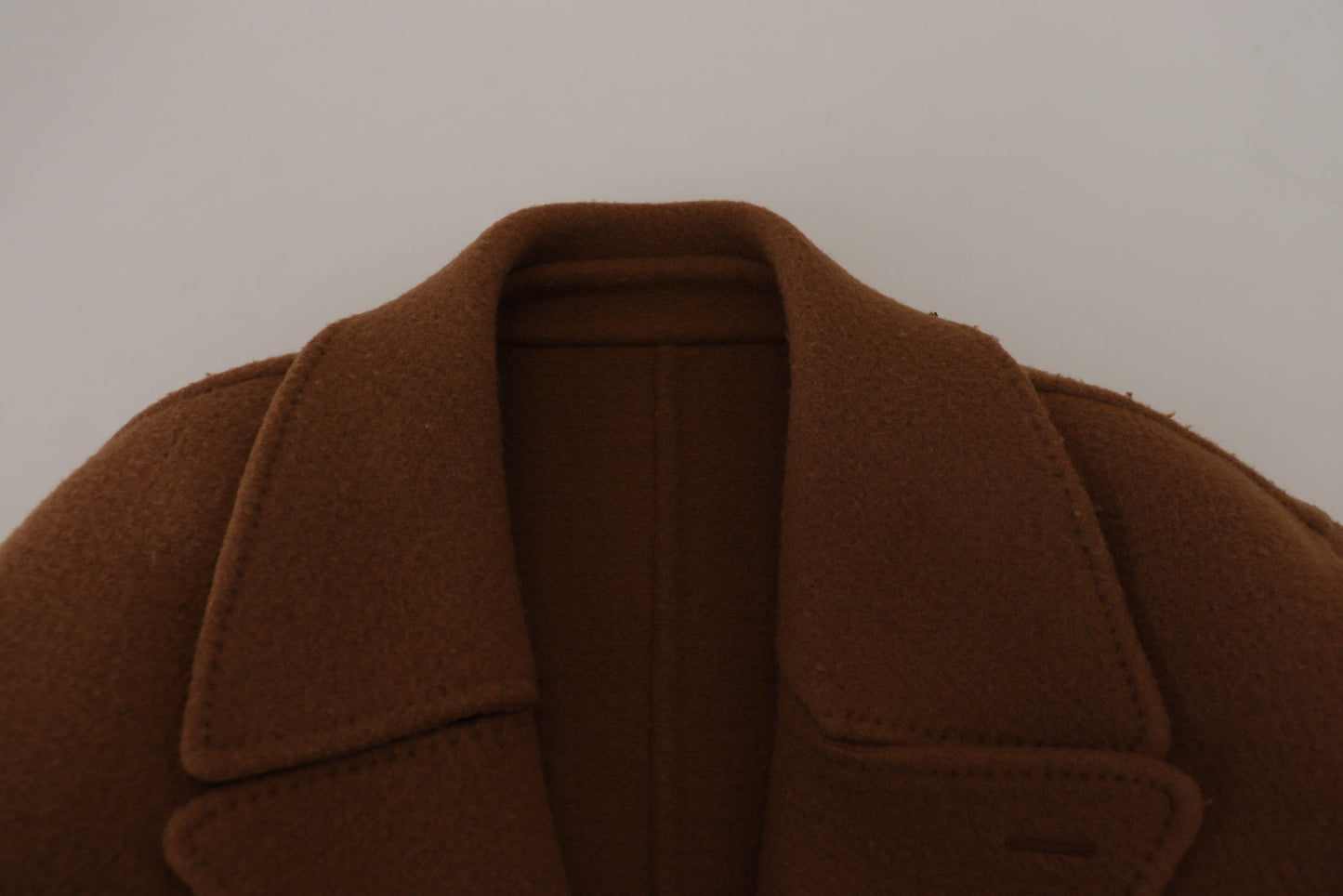 Dolce & Gabbana Brown Nylon Double Breasted Coat Men's Jacket
