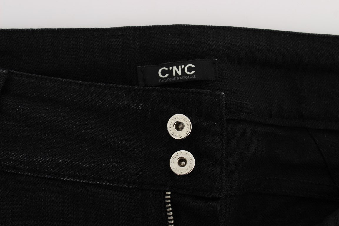 Costume National Black Cotton Slouchy Slims Fit Women's Jeans