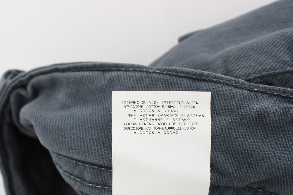 John Galliano Blue Cotton Blend Slim Fit Bootcut Women's Jeans