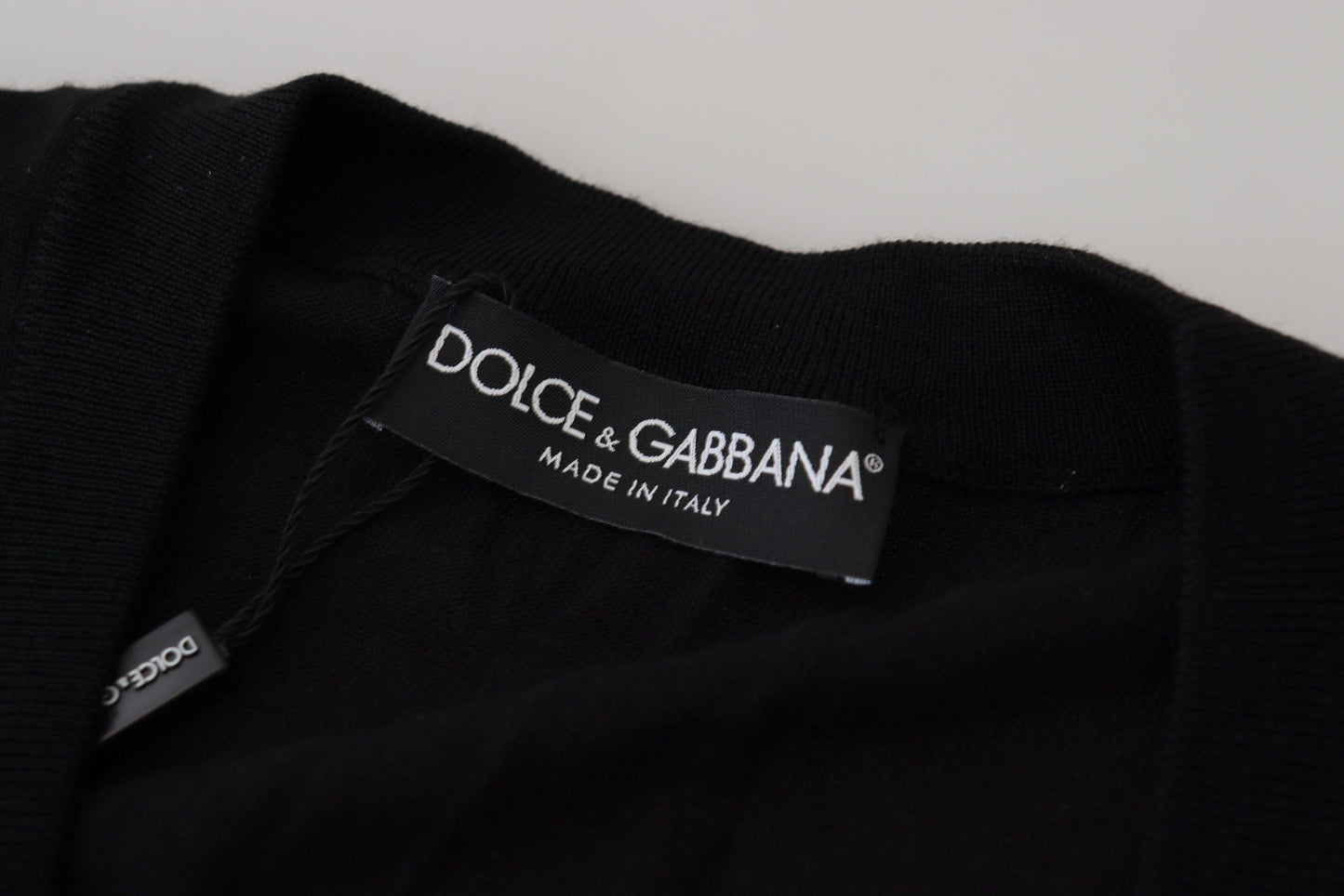 Dolce & Gabbana Black Wool Button Down Cardigan Men's Sweater