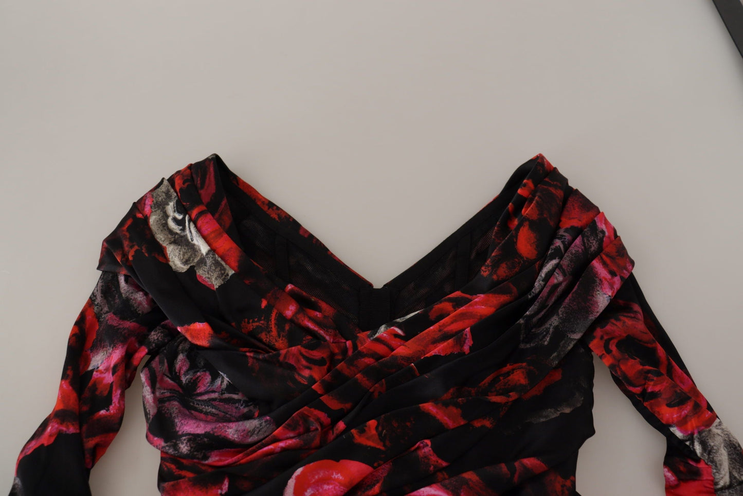 Dolce & Gabbana Black Floral Roses A-Line Sheath Gown Women's Dress