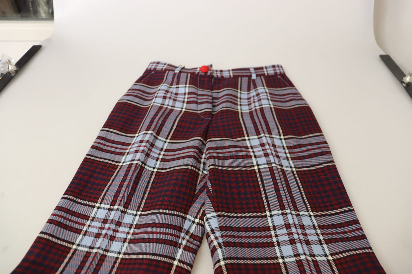 Dolce & Gabbana Gray Checked High Waist Cropped Trouser Women's Pants