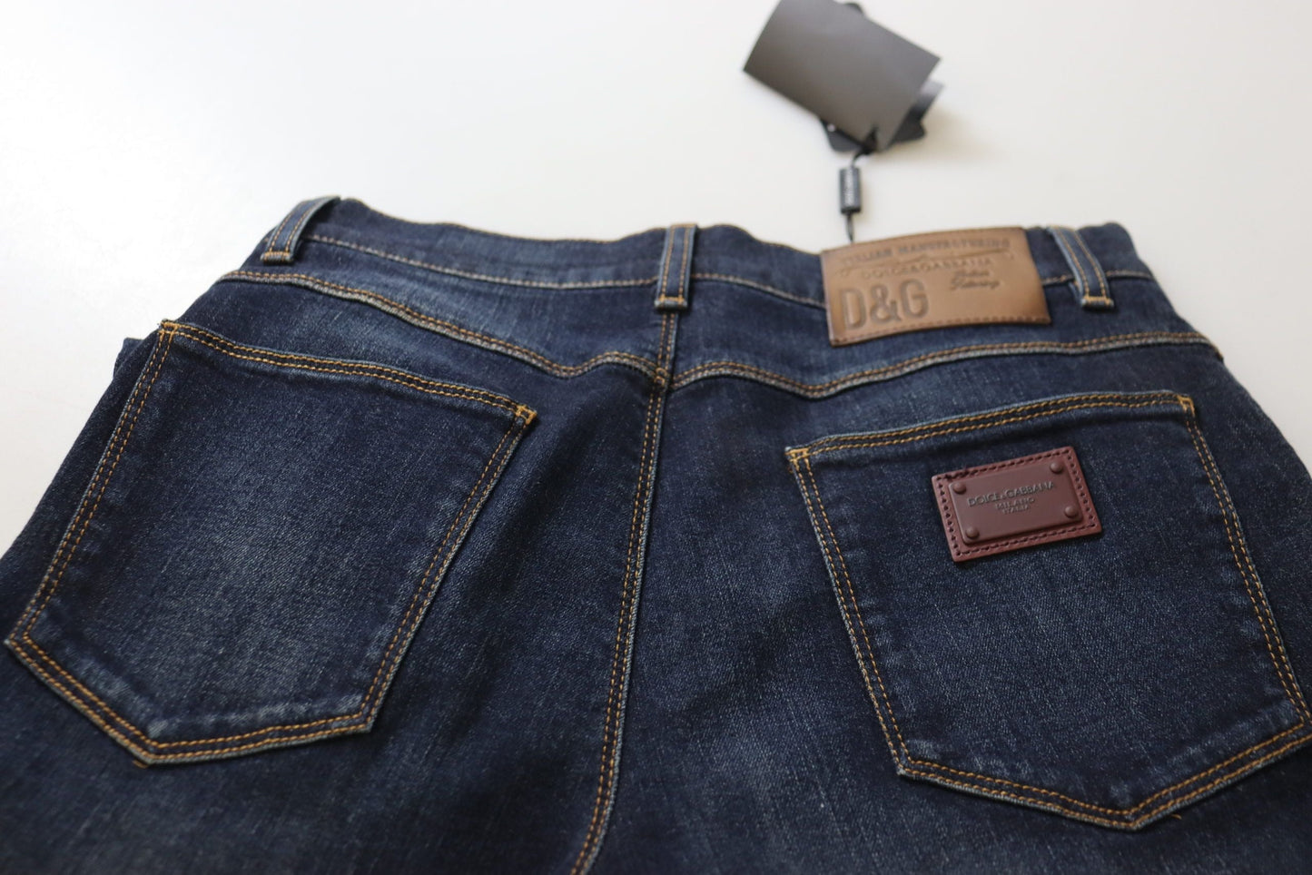 Dolce & Gabbana Blue Cotton High Waist Skinny Denim Women's Jeans