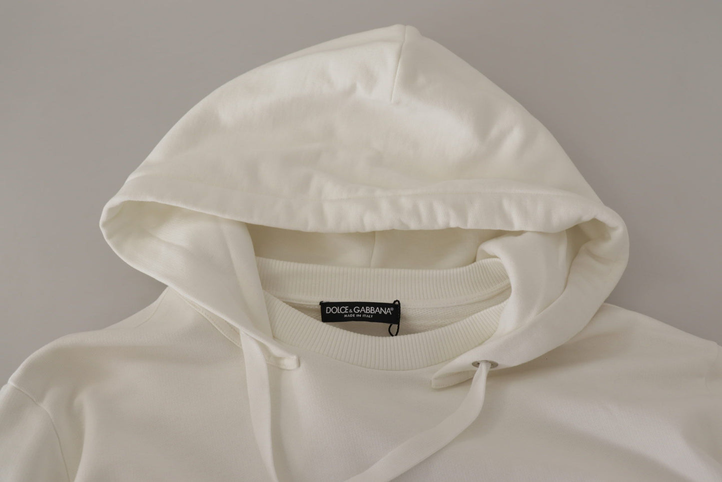Dolce & Gabbana White Hoodie Pullover Embroidered Women's Sweater