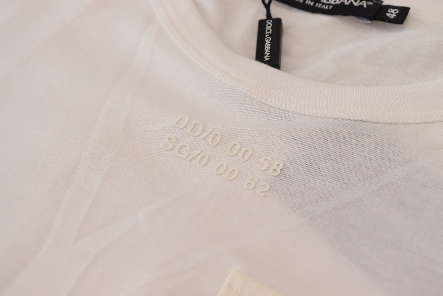 Dolce & Gabbana White Flap Pocket Short Sleeves Men's T-shirt