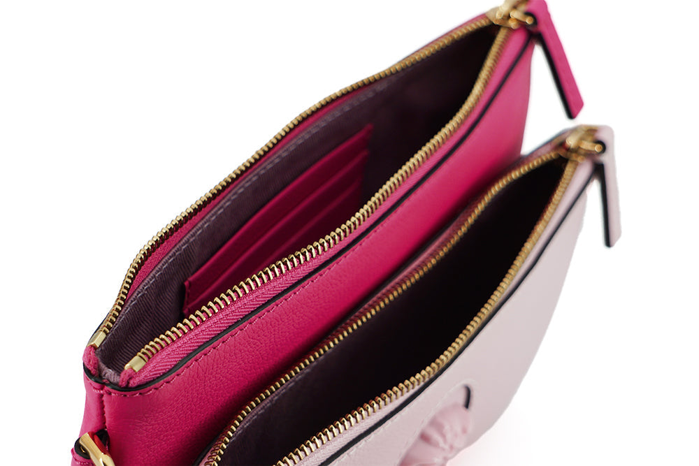 Versace Pink Calf Leather Pouch Women's Bag