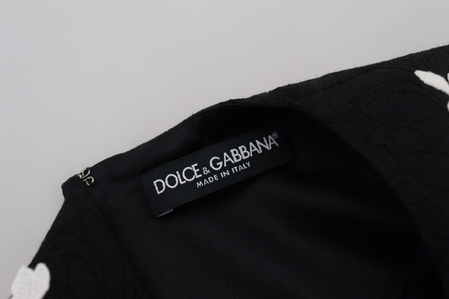 Dolce & Gabbana Black Lace Trim Half Sleeves A-line Women's Dress