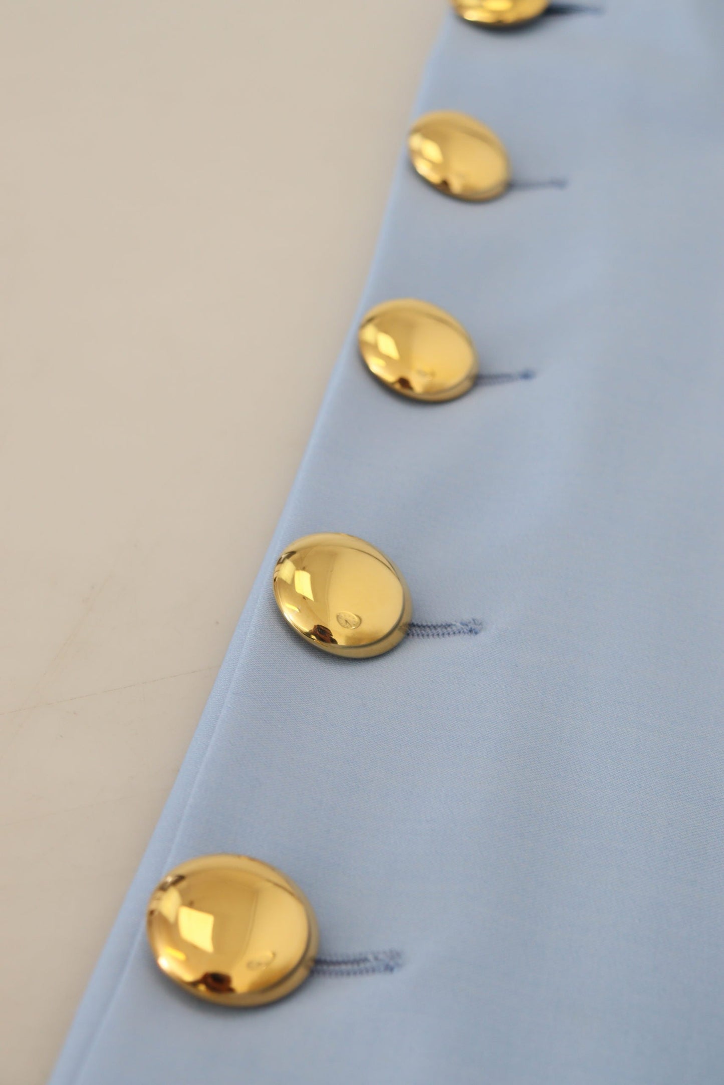 Dolce & Gabbana Light Blue Button Wide Leg Women's Pants