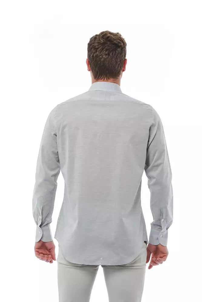 Bagutta Gray Cotton Men Men's Shirt