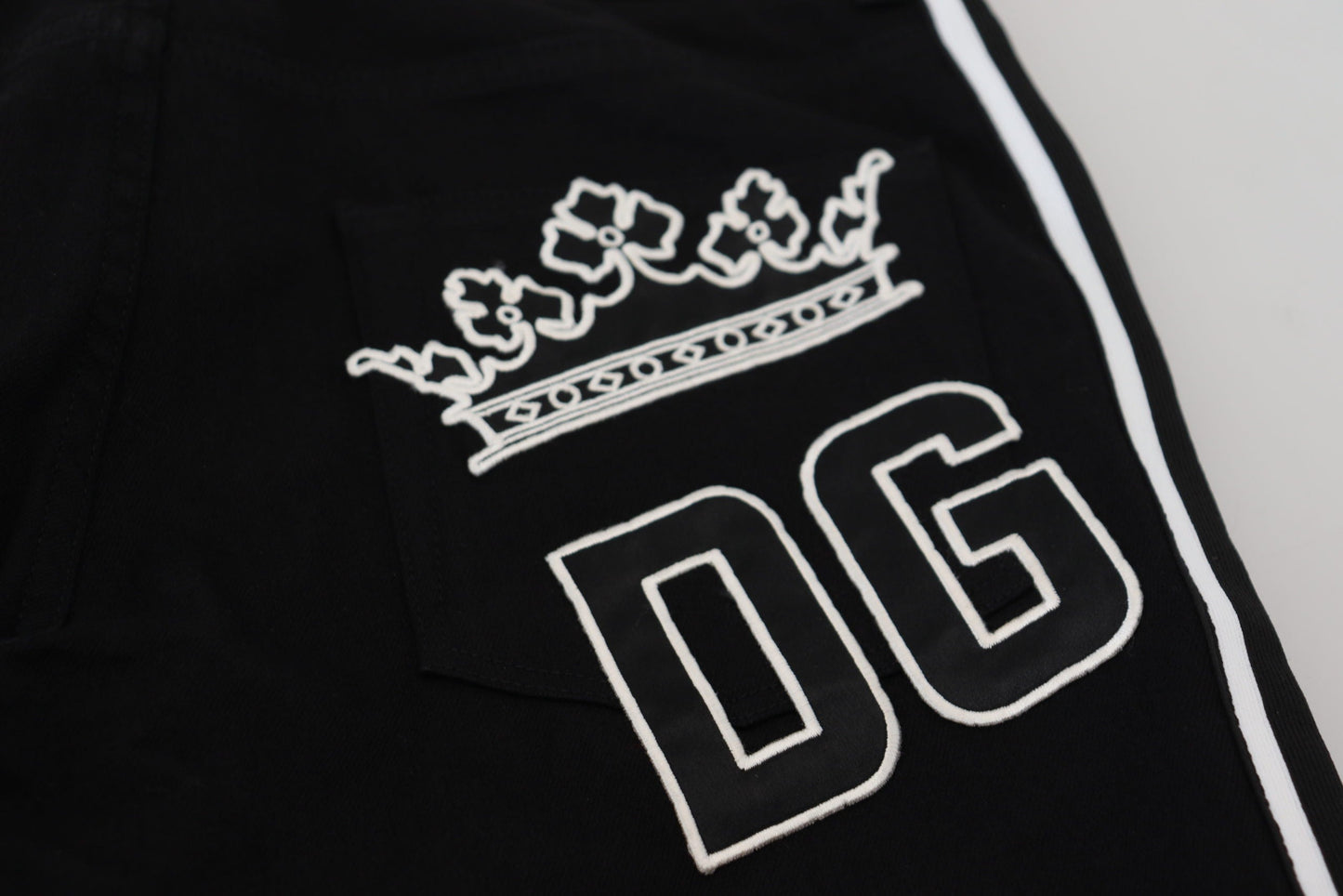 Dolce & Gabbana Black Cotton DG Crown Men Denim Men's Jeans