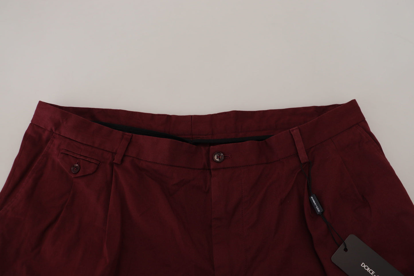 Dolce & Gabbana Maroon Cotton Bermuda Casual Men's Shorts