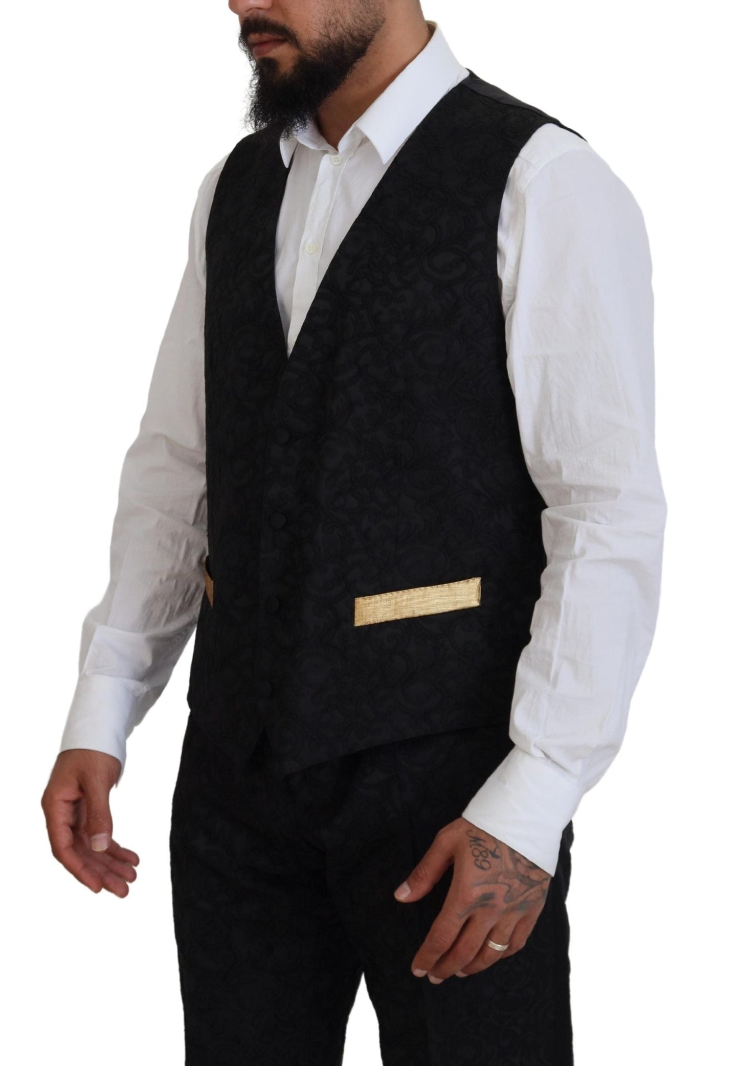 Dolce & Gabbana Black Gold Fantasy Tuxedo Slim Fit Men's Suit