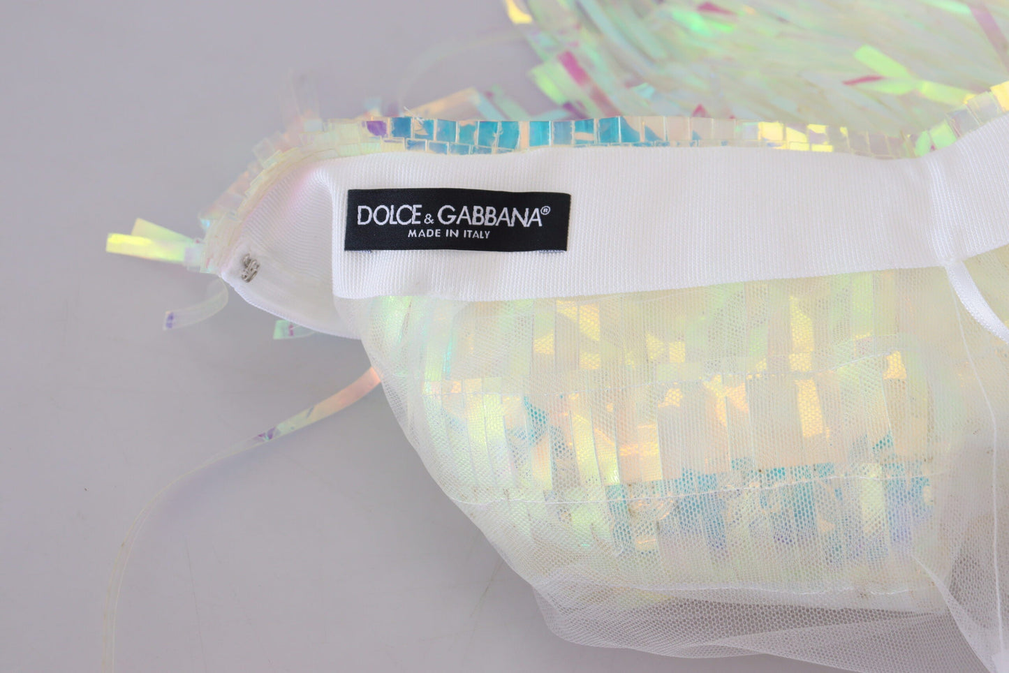 Dolce & Gabbana Multicolor Iridescent Fringed Tulle Women's Skirt
