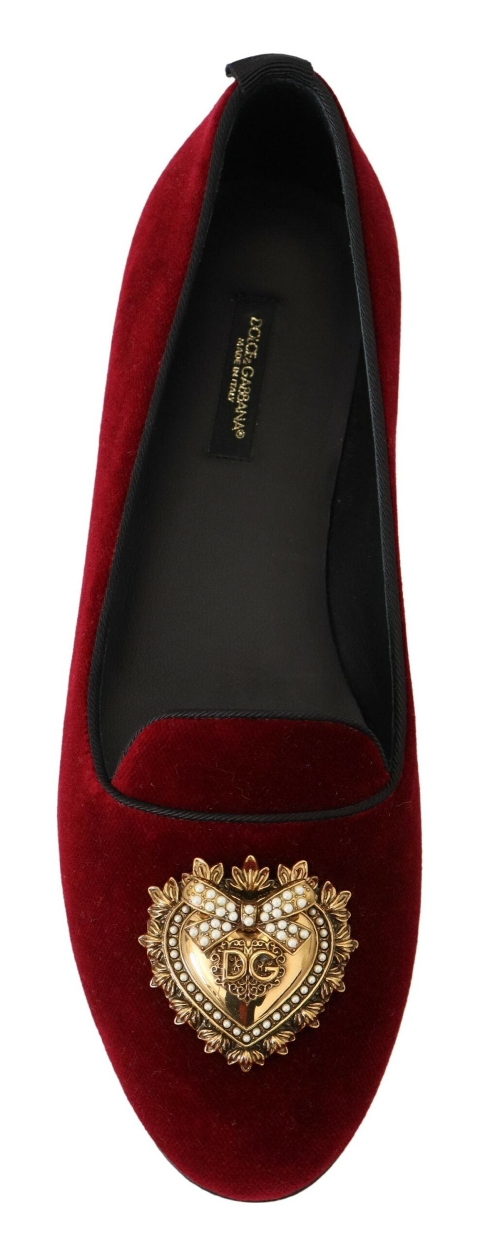 Dolce & Gabbana Bordeaux Velvet Slip-On Loafers Flats Women's Shoes